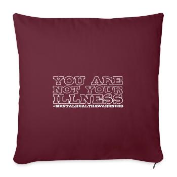 Santé mentale Mentale Gesundheit - Housse de coussin décorative 45 x 45 cm - bordeaux - Devant