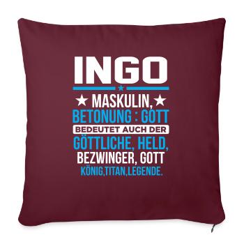 INGO - Titan - Sofakissenbezug 45 x 45 cm - Burgunderrot - Vorne