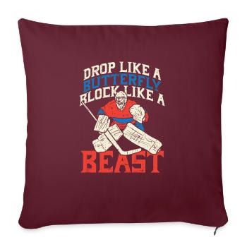 Eishockey Torhüter Keeper Goalkeeper Geschenk - Sofakissenbezug 45 x 45 cm - Burgunderrot - Vorne