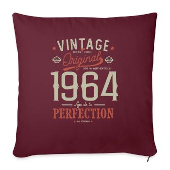 age de la perfection 1964 anniversaire 58 ans - Housse de coussin décorative 45 x 45 cm - bordeaux - Devant