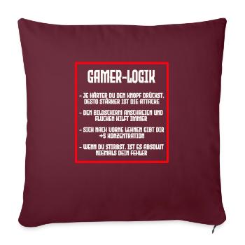 LOGIQUE DU GAMER - Housse de coussin décorative 45 x 45 cm - bordeaux - Devant