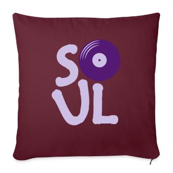 Musique Vinyle Soul - Housse de coussin décorative 45 x 45 cm - bordeaux - Devant