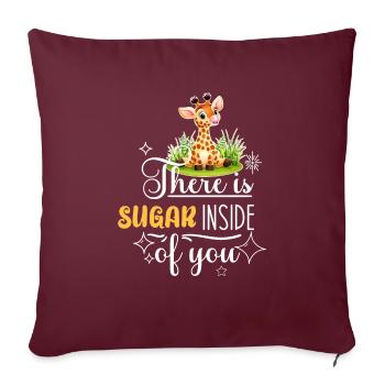Girafe Sugar Sweet Saying Fille Garçon Bébé Sort - Housse de coussin décorative 45 x 45 cm - bordeaux - Devant