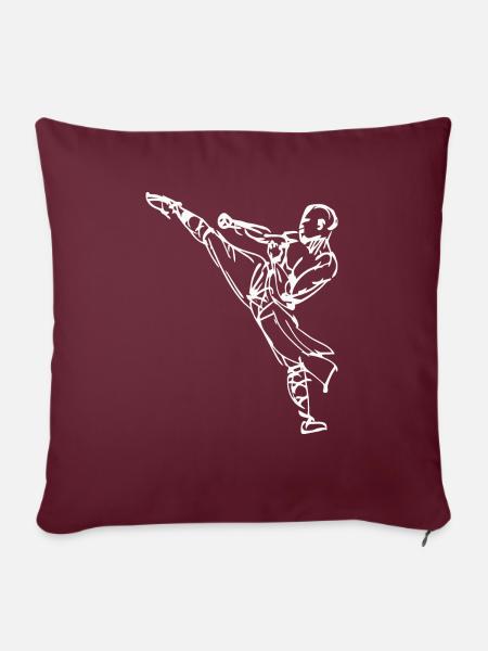 Kung-Fu High Kick - Sofakissenbezug 45 x 45 cm - Burgunderrot