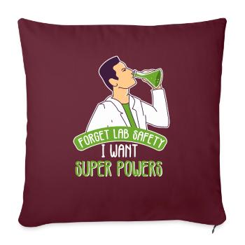 Science Super Power Wissenschaft Chemielehrer - Sofakissenbezug 45 x 45 cm - Burgunderrot - Vorne