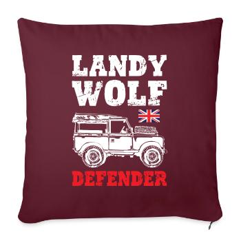 Landy Wolf Défenseur - Housse de coussin décorative 45 x 45 cm - bordeaux - Devant