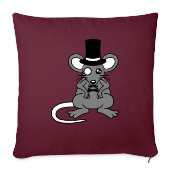 Mr. Mouse Top Hat Monocle Glasses Rich Mr. - Sofa pillowcase 17,3'' x 17,3'' (45 x 45 cm) - burgundy - Front