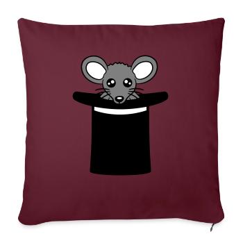 Mouse in Wizard Hat Top Hat Little Mouse Cute - Sofa pillowcase 17,3'' x 17,3'' (45 x 45 cm) - burgundy - Front
