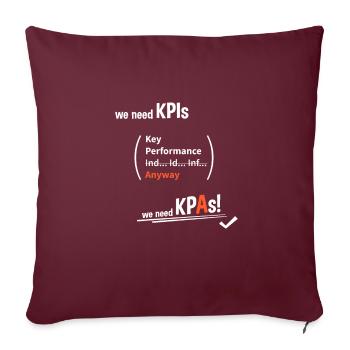 Drôle KPI | Conception de t-shirt marketing - Housse de coussin décorative 45 x 45 cm - bordeaux - Devant