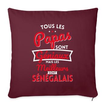 Papas géniaux mais les meilleurs sont Sénégalais - Housse de coussin décorative 45 x 45 cm - bordeaux - Devant