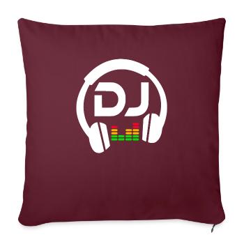 Casque DJ - Housse de coussin décorative 45 x 45 cm - bordeaux - Devant