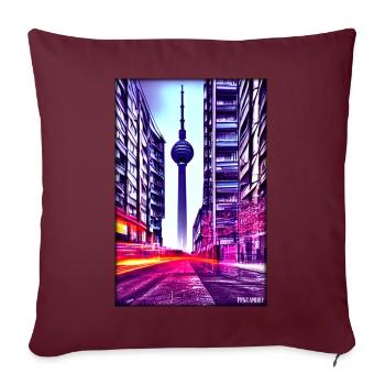 Tour de télévision de Berlin Berlin City Landmark - Housse de coussin décorative 45 x 45 cm - bordeaux - Devant