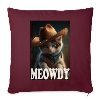 Chat Meowdy - Housse de coussin décorative 45 x 45 cm - bordeaux - Devant