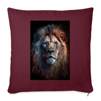 Lion - Housse de coussin décorative 45 x 45 cm - bordeaux - Devant
