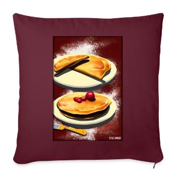 Pfannkuchen Frühstück Lecker Essen Backen Speise - Sofakissenbezug 45 x 45 cm - Burgunderrot - Vorne