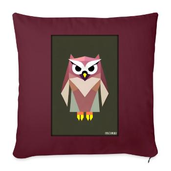 Eule Wütend Polygon Waldtier Wildnis Vogel Nacht - Sofakissenbezug 45 x 45 cm - Burgunderrot - Vorne