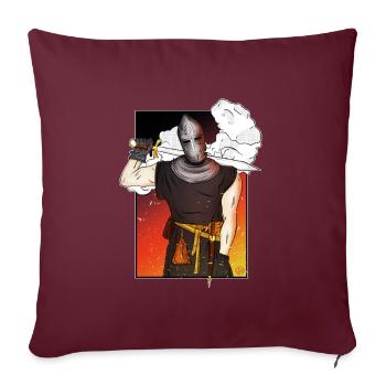 Chevalier yankee à l'épée - Housse de coussin décorative 45 x 45 cm - bordeaux - Devant