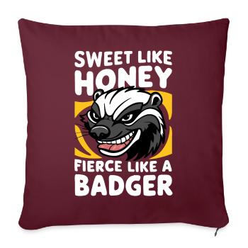 Blaireau Miel Blaireau Animal - Housse de coussin décorative 45 x 45 cm - bordeaux - Devant