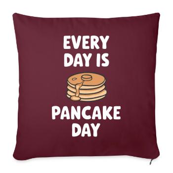 Pancakes Frühstück Essen Pancake - Sofakissenbezug 45 x 45 cm - Burgunderrot - Vorne
