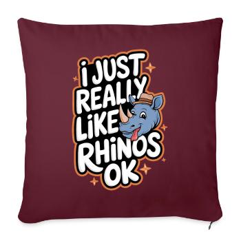 Rhinocéros Rhinocéros - Housse de coussin décorative 45 x 45 cm - bordeaux - Devant
