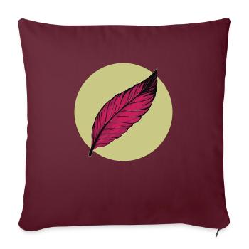 Minimal Feder Sommer trendige Farben - Sofakissenbezug 45 x 45 cm - Burgunderrot - Vorne