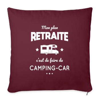 Mon plan retraite c'est de faire du camping-car - Housse de coussin décorative 45 x 45 cm - bordeaux - Devant