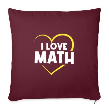 Ich liebe Mathe - Sofakissenbezug 45 x 45 cm - Burgunderrot - Vorne