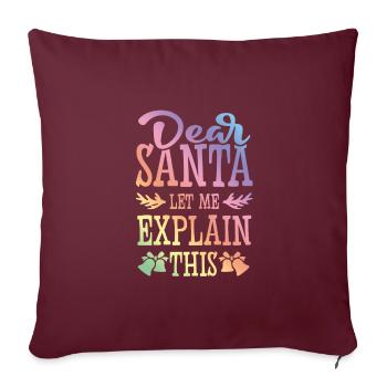 Dear Santa - Sofakissenbezug 45 x 45 cm - Burgunderrot - Vorne