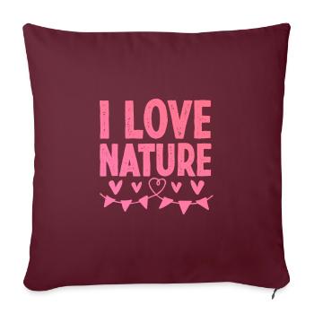 J’aime la nature - Housse de coussin décorative 45 x 45 cm - bordeaux - Devant