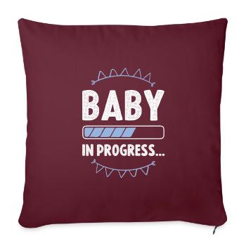 baby in prozess - Sofakissenbezug 45 x 45 cm - Burgunderrot - Vorne