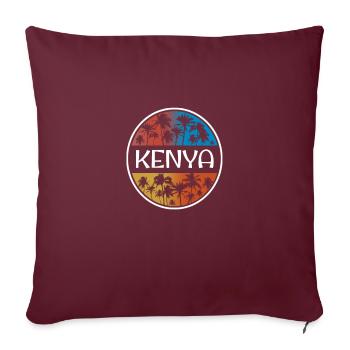 Kenya Afrique Vacances élégantes Souvenir Palmier - Housse de coussin décorative 45 x 45 cm - bordeaux - Devant