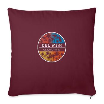 Del Mar Kalifornien Stilvolle Urlaub Souvenir Palme - Sofakissenbezug 45 x 45 cm - Burgunderrot - Vorne