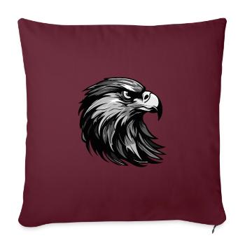 Tête d’aigle Portrait Animal - Housse de coussin décorative 45 x 45 cm - bordeaux - Devant