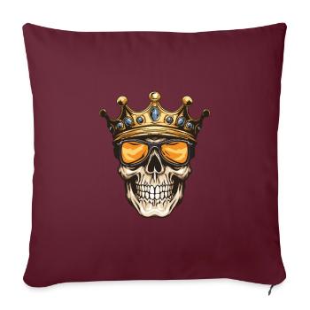 Couronne de Roi Crâne - Housse de coussin décorative 45 x 45 cm - bordeaux - Devant