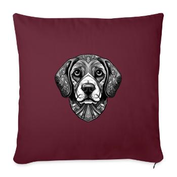 Beagle Hund Porträt Kopf Tier - Sofakissenbezug 45 x 45 cm - Burgunderrot - Vorne