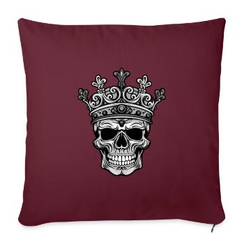 Crâne de la couronne du roi Crâne - Housse de coussin décorative 45 x 45 cm - bordeaux - Devant