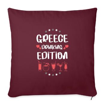 Équipe de boisson en Grèce - Housse de coussin décorative 45 x 45 cm - bordeaux - Devant