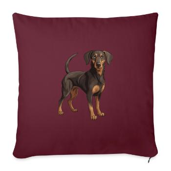 Dachshund Tier Dackel - Sofakissenbezug 45 x 45 cm - Burgunderrot - Vorne