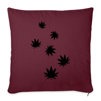 Icône de feuille de chanvre - Housse de coussin décorative 45 x 45 cm - bordeaux - Devant