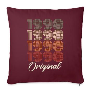 1998 Cadeau D'anniversaire Vintage Original 1998 - Housse de coussin décorative 45 x 45 cm - bordeaux - Devant