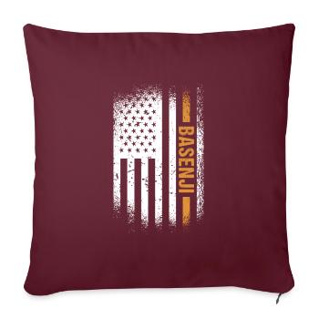 Chien Basenji Us drapeau - Housse de coussin décorative 45 x 45 cm - bordeaux - Devant