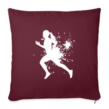 Fitness Cross Country Running Jogging Laufen - Housse de coussin décorative 45 x 45 cm - bordeaux - Devant