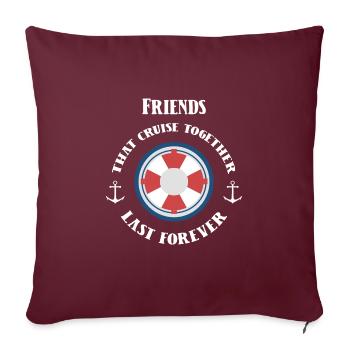 Croisière entre amis Bateau de croisière - Housse de coussin décorative 45 x 45 cm - bordeaux - Devant