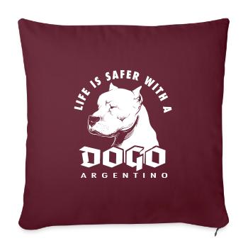 Dogo Argentino - Housse de coussin décorative 45 x 45 cm - bordeaux - Devant