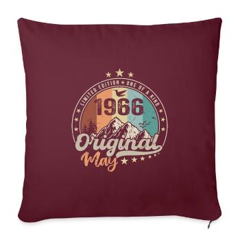 Mai 1966 Original Cadeau D'anniversaire Mai 1966 - Housse de coussin décorative 45 x 45 cm - bordeaux - Devant