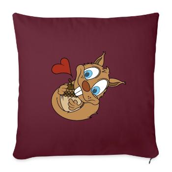 Amour de noix - Housse de coussin décorative 45 x 45 cm - bordeaux - Devant