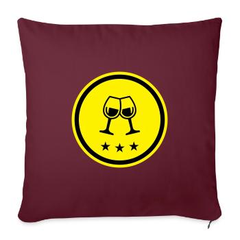 Verres à vin - Housse de coussin décorative 45 x 45 cm - bordeaux - Devant