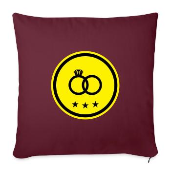 Anneaux de mariage Bague de mariage - Housse de coussin décorative 45 x 45 cm - bordeaux - Devant