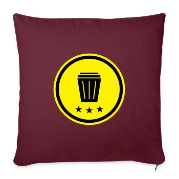 Icône de poubelle - Housse de coussin décorative 45 x 45 cm - bordeaux - Devant