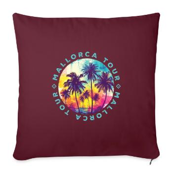 Visite des palmiers de Majorque - Housse de coussin décorative 45 x 45 cm - bordeaux - Devant